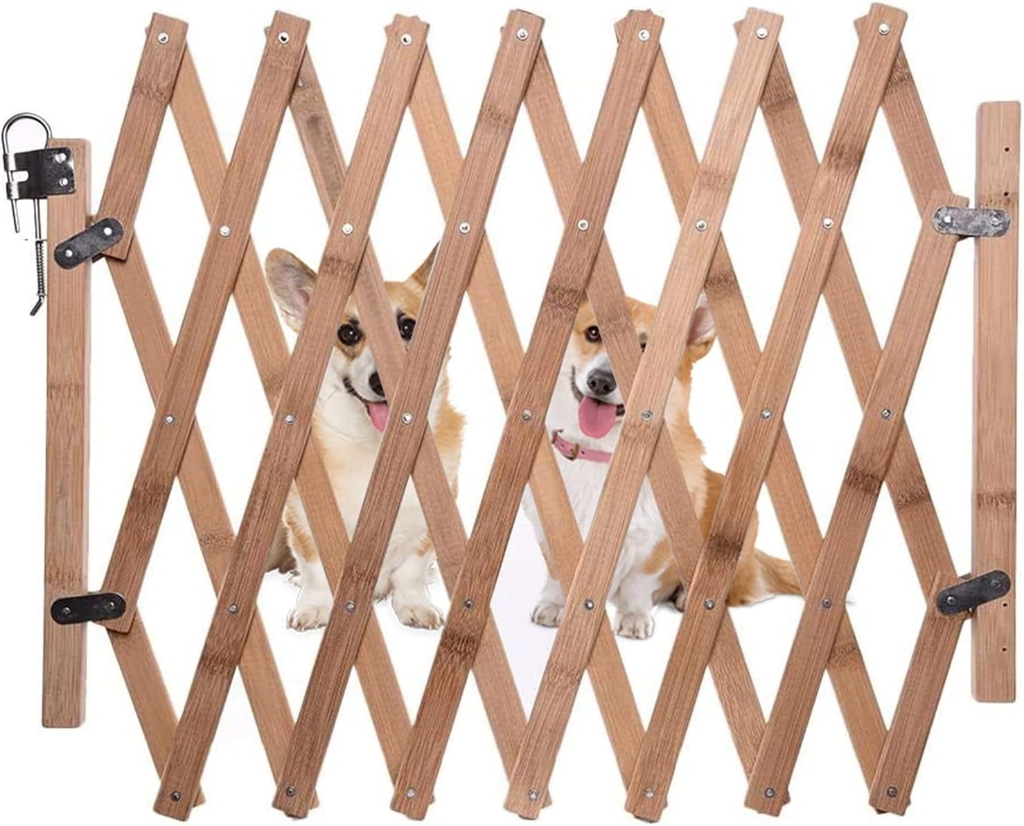 Extendable Wooden Fence, Pet Fence, Wooden Dog Fence Retractable