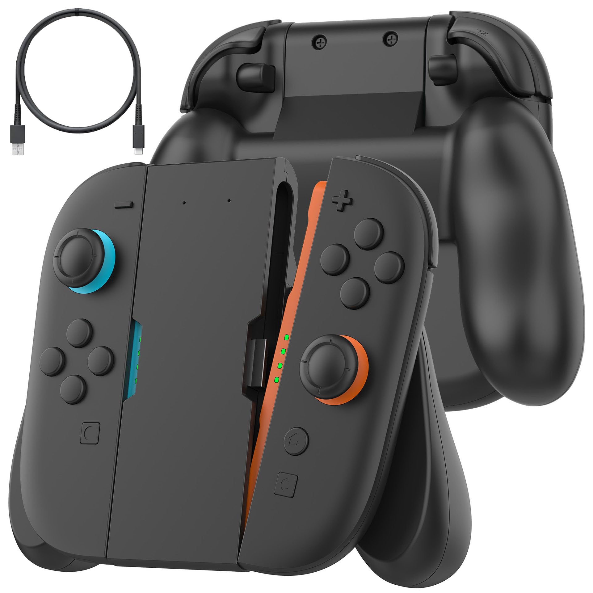 Joy Con Grip for Nintendo Switch 2 with Charging Station, Ergonomic Controller Hand Grip with Enhanced Comfort, Secure & Non-Slip Hold for Switch 2 JoyCons