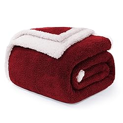 BEAUTEX Sherpa Throw Blanket, Super Soft Red