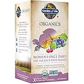 Garden of Life Organics Women's Once Daily Multivitamin, 30 Tablets |Supports Immune System, Energy Production, Thyroid Funct