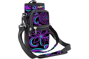 AUPET Water Bottle Carrier Holder Sling Bag Sleeve 25/32/40/64 oz,Insulated Crossbody Water Bottle Case Cover Pouch with Strap and Pockets for Men/Women Walking Hiking Camping Gym