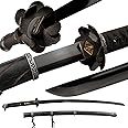 FengYu SWORD Sekiro: Shadows Die Twice Cosplay Handmade Black Blade Katana Sword Razor Sharp Real Japanese Samurai Sword 9260 Spring Steel Full Tang