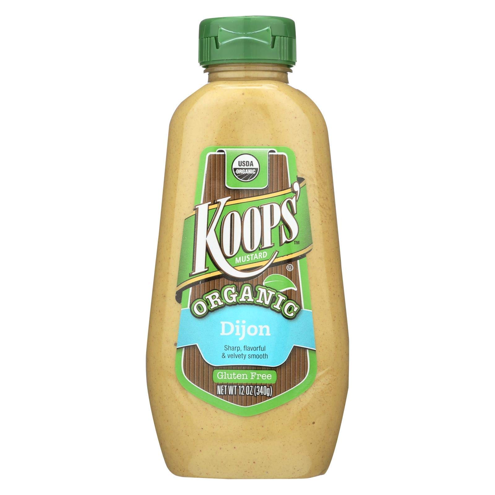 Koops' Organic Dijon Mustard – Dijon Seasoning, Gluten-Free, Kosher, Non-GMO, USDA Certified Organic Mustard Sauce, Made in the USA, From Quality Mustard Seeds – 12 Oz, Pack of 1USDA Organic