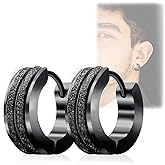 Stainless Steel Hoop Earrings For Men's Women's,Silver/Gold/Black/Blue Hypoallergenic Round Huggie Earrings,Fashion Punk Earrings Piercing Jewelry,Simple Stylish Loop Earring,Gift for Him Her Birthday