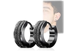 ELEDUCTMON Stainless Steel Hoop Earrings For Men's Women's,Silver/Gold/Black/Blue Hypoallergenic Round Huggie Earrings,Fashion Punk Earrings Piercing Jewelry Gift for Boys Girls