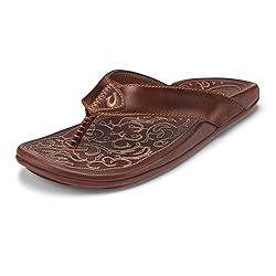 OLUKAI Mekila Men's Beach Sandals, Full-Grain