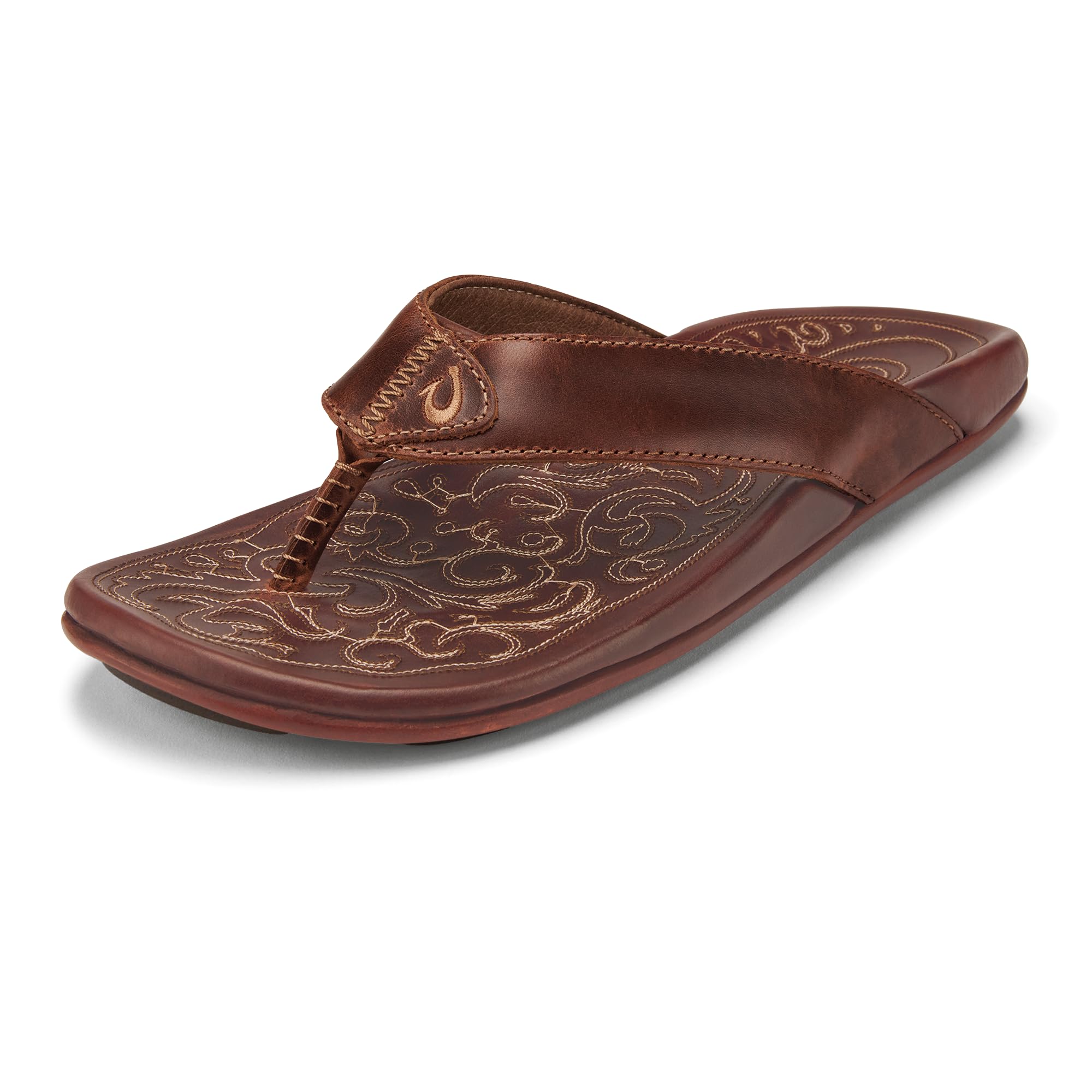 OLUKAI Mekila Men's Beach Sandals, Full-Grain