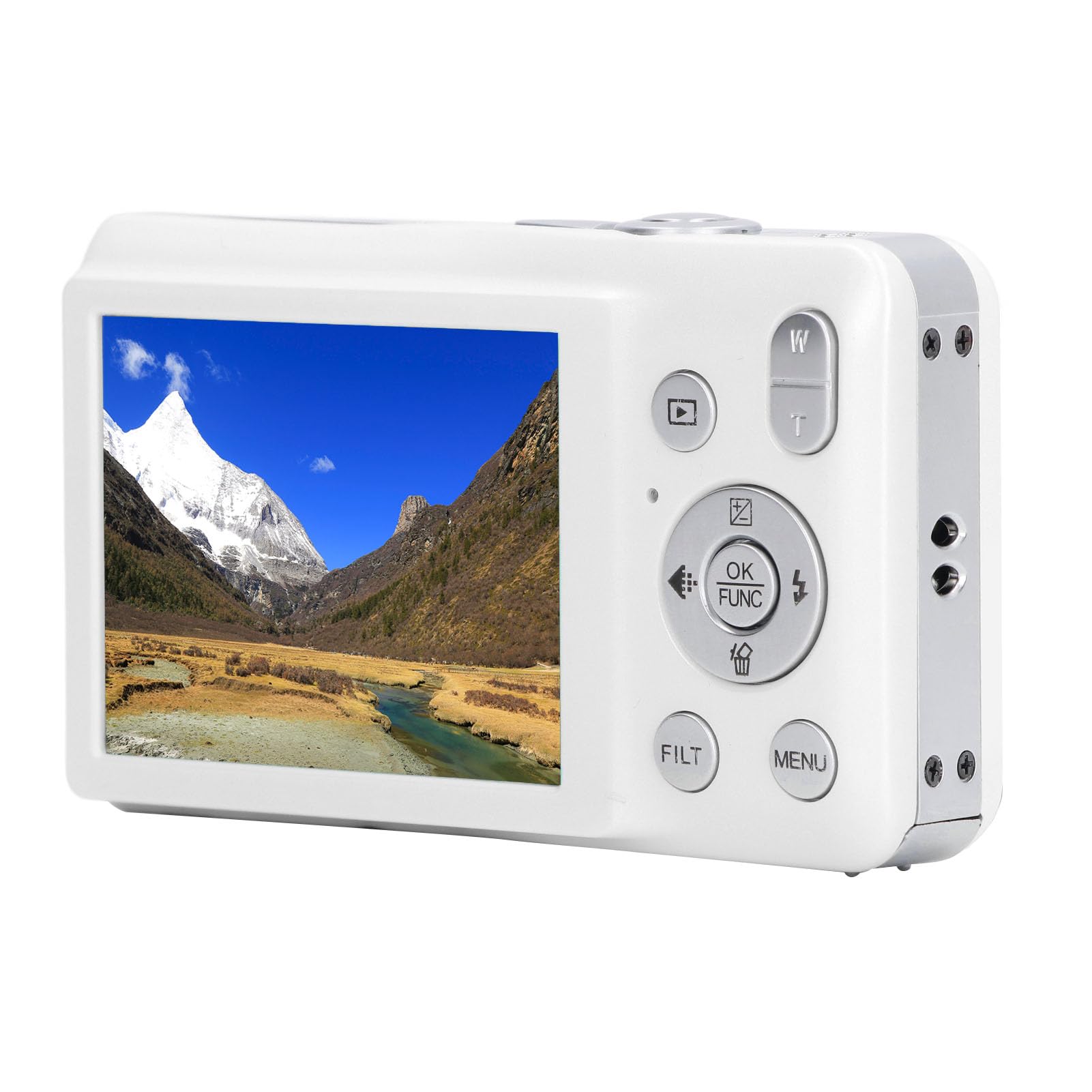 8K Digital Camera, 2.7inch 68MP IPS Vlogging Selfie Dual Screen Camera with 16X Digital Zoom, 20 Built In Beauty Filters, 750mAh WiFi Digital Video Camera for Vlogging (White)