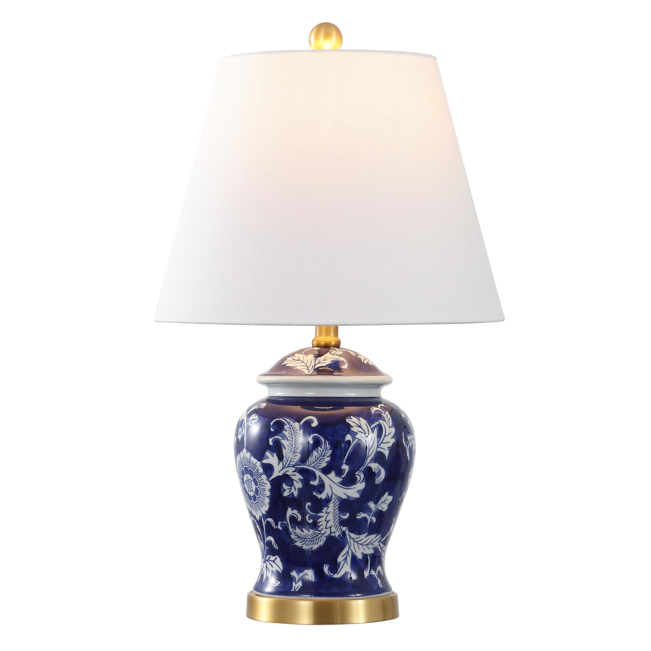 JONATHAN Y JYL3005D Penelope 22" French Country Cottage Ceramic/Iron Chinoiserie Ginger Jar LED Table Lamp, Navy/White for Bedroom, Living Room, Office, College Image JONATHAN Y JYL3005D Penelope 22" French Country Cottage Ceramic/Iron Chinoiserie Ginger Jar LED Table Lamp, Navy/White for Bedroom, Living Room, Office, College Image