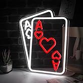 Poker Neon Signs for Wall Decor Led Sign for Poker Room Decor Playing Cards Dice Accessories for Casino Decorations Man Cave Gift