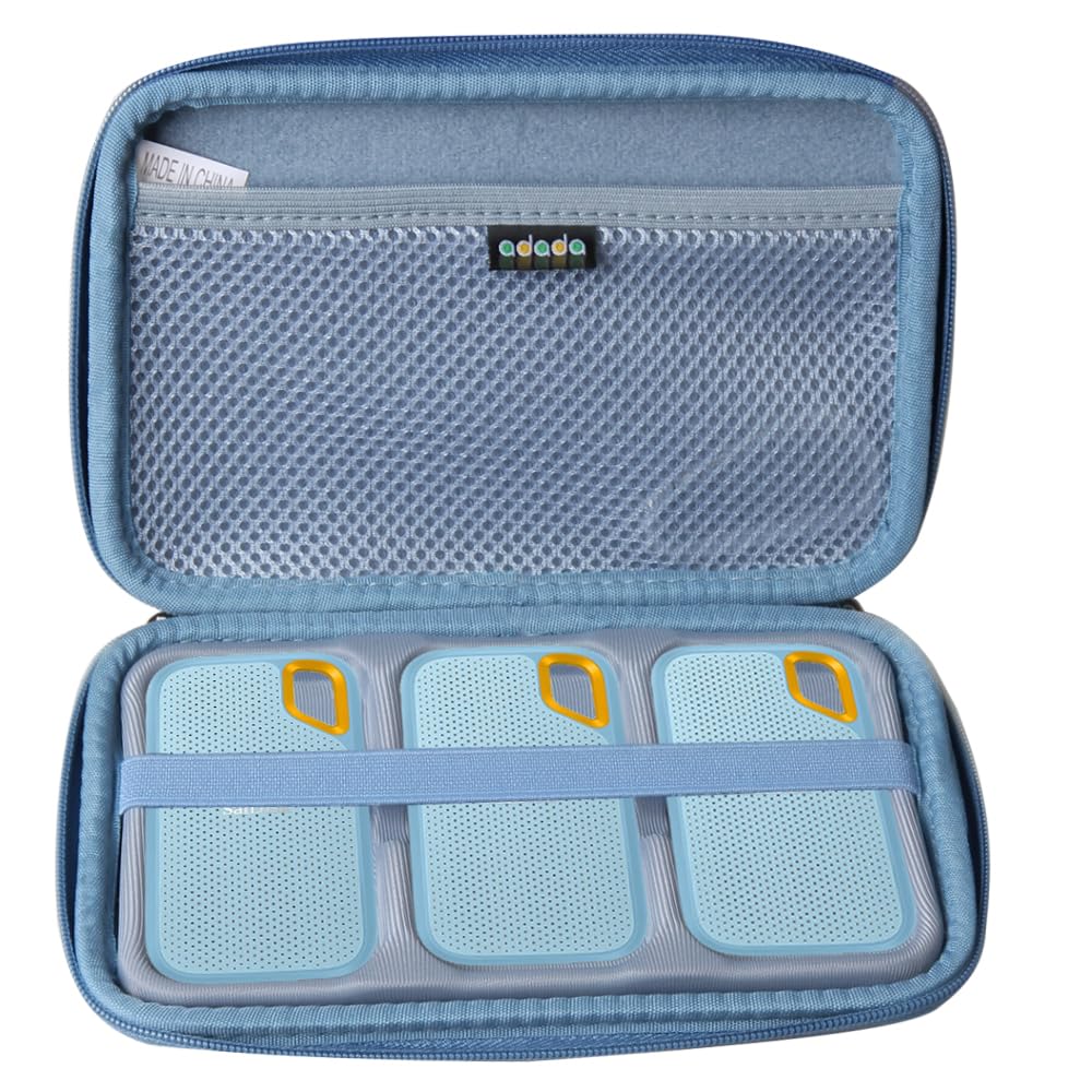Photo 1 of Adada Hard Case for SanDisk 500GB / 250GB / 1TB / 2TB Extreme Portable SSD (Sky Blue, Case for 3 Hard Drives)