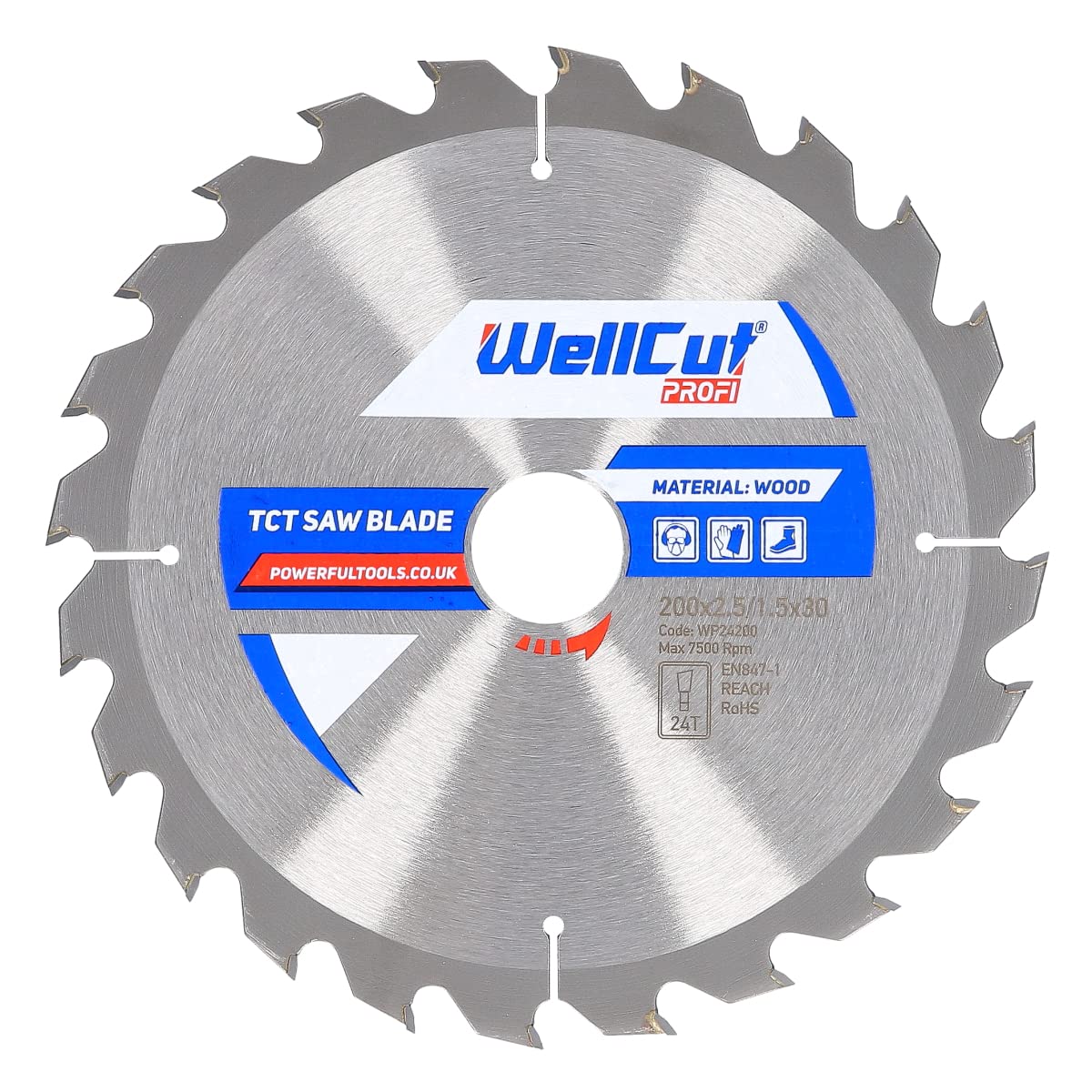WELLCUT WP24200 Wood Circular Saw Blade 200mm x 24T x 30mm