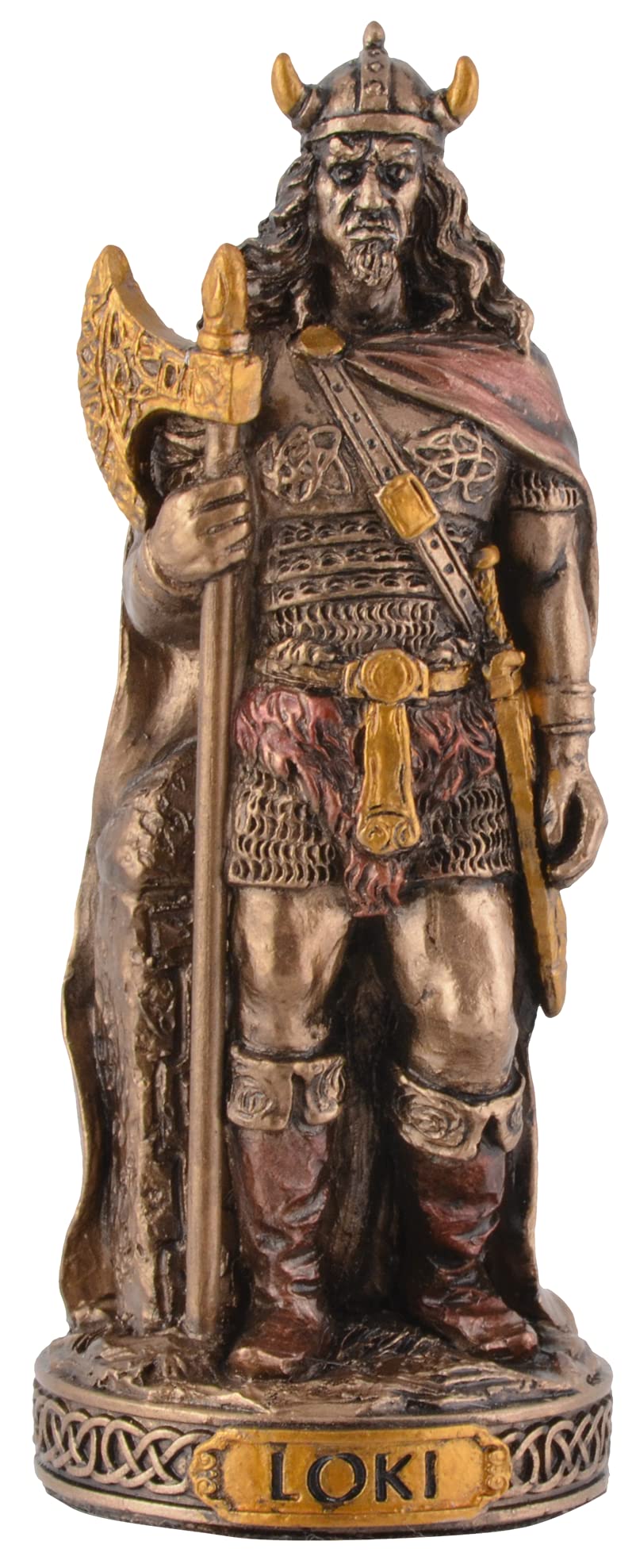 Miniature Figurine German God Loki Bronze Hand-Painted by Veronese