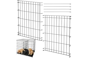 LONEPETU Dog Crate Divider Panel 2 Pack, 20.47" H Metal Kennel Divider, Adjustable 15.7"-30.7" Width, Fits 30"-42" Wire Dog Crates, Tool-Free Install for Puppy Training & Anxiety Relief (Crate Not Included)