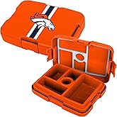 FOCO NFL Unisex-Adult Officially Licensed Team Color Stripe Primary Logo Football Leak Proof 5 Compartment Bento Lunch Box - Denver Broncos