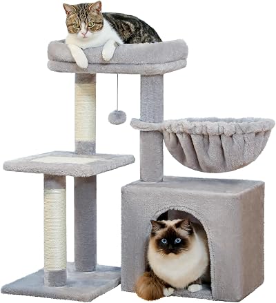 PAWZ Road Small Cat Tree 73cm Indoor Activity Tower Grey with Scratching Posts
