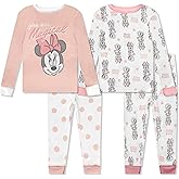 Disney 4 Piece Pajama Set - Mickey, Minnie, Pooh - Toddler Boys & Girls PJ Set - Long Sleeve Shirt & Pants - Official License