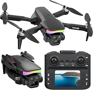 Fakjank F417PRO Drohne mit Kamera 1080P für Kinder und Erwachsene, Mini Drohne mit Bildschirm, Duale 90° Linse, LED, Optischer Fluss, Anfänger Drohne, Modularer Akku, Headless, 3D-Flip, Koffer