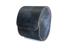 LONGJET CRAFTING THE CORE LJ Longjet Watch Roll Travel Case for Men Portable Watches Organizer Box with Removable Velvet Pillow Holder (1 Slot Blue Grey)