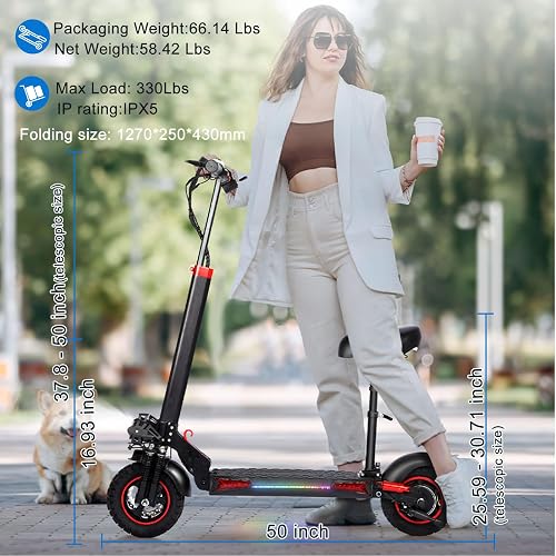 Electric Scooters for Adults 800W e Scooter Foldable All 10 Off Road Tires Scooter with Long Range Fast Adult eScooter 28mph 25-30 Miles Range with Double Braking and Turn Signal (Black with Seat Electric Scooters for Adults 800W e Scooter Foldable All 10 Off Road Tires Scooter with Long Range Fast Adult eScooter 28mph 25-30 Miles Range with Double Braking and Turn Signal (Black with Seat