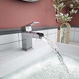 Funime Basin Taps Mixers with Pop-up Waste Chrome Square Monobloc G1/2 Hoses view 2