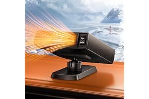 DICMKY Car Heater, 12V Portable Dashboard Plug in Heating and Cooling Fans, Car Small Defroster Windshield Window Heaters, 360°Rotation Fast Heating Winter Defogger Defrost Accessories for Truck Van