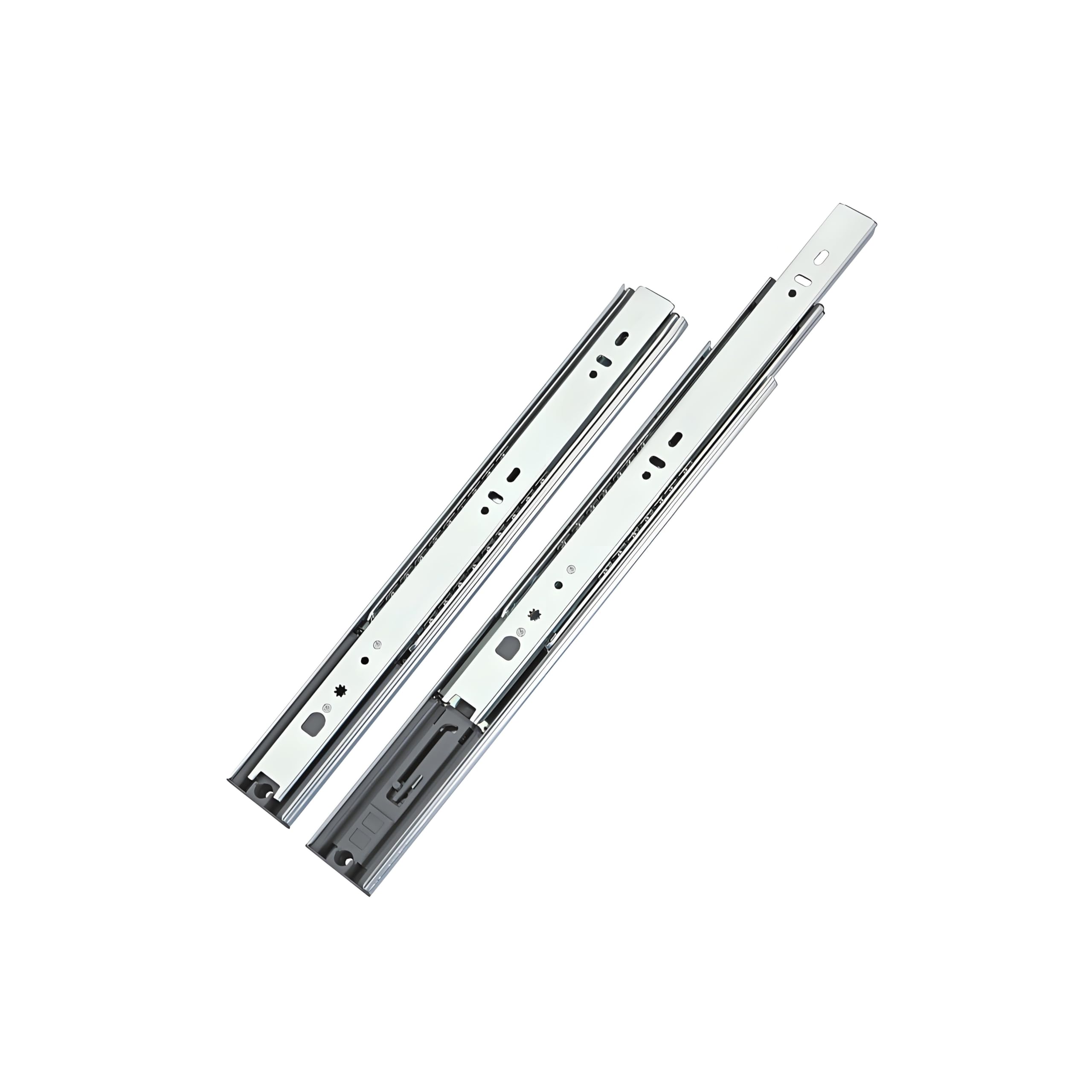 LOOTICH Full Extension Push to Open Rebound Drawer Slides 350 mm Side Mounted Handleless Ball Bearing Press Open Rails Drawer Runners Load Capacity 35 kg (1 Set)