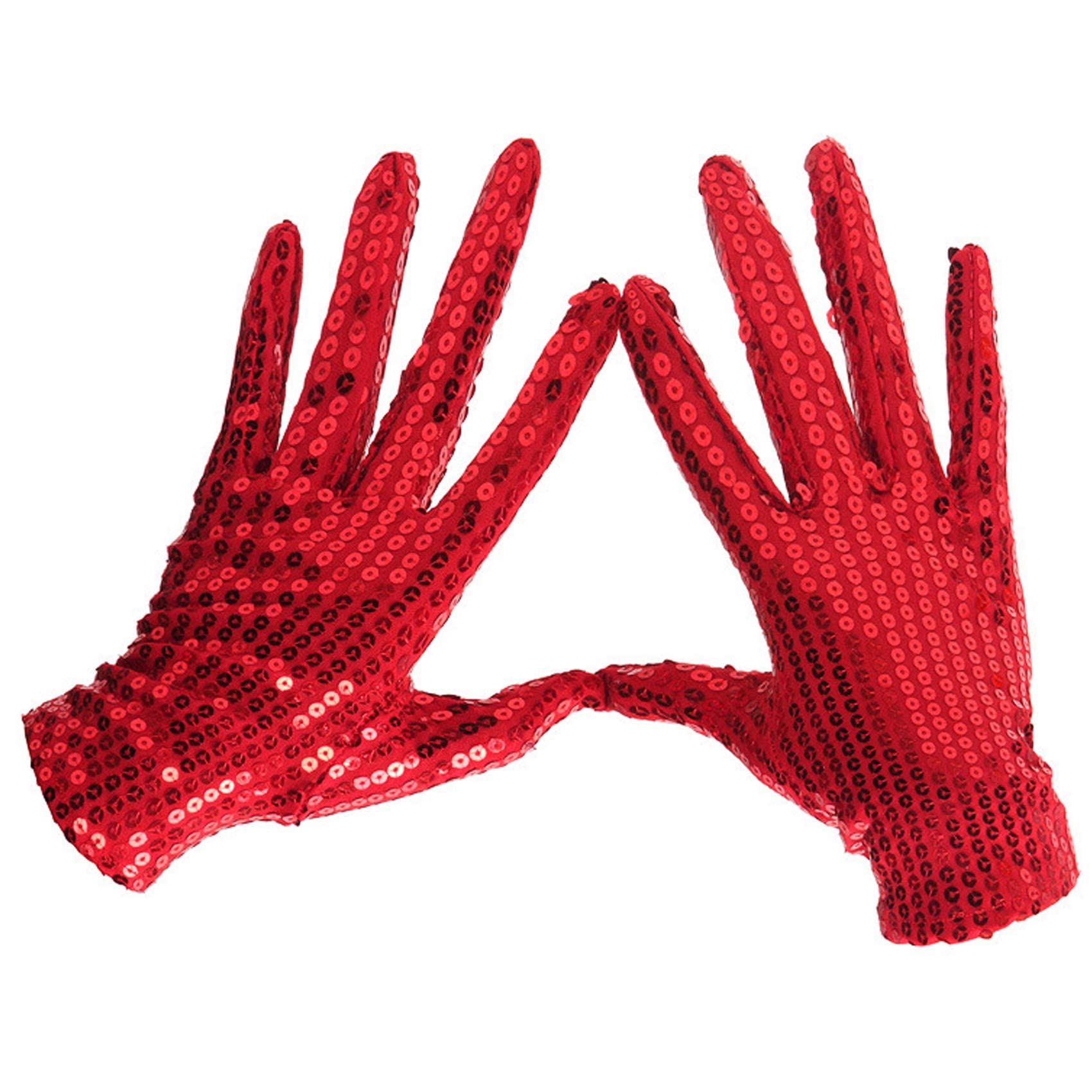 AUSUAYA Women Costume Dress Up Dance Gloves for Valentine, Cosplay, Party Show, Costume Accessory GB-G-2 (Red)