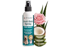 Pup Labs K9 Soothe Anti Itch Spray for Dogs with Aloe, Rose, & Coconut, Natural Hot Spot Treatment for Dogs That Soothes Irritation, Pet Skin Treatment Spray, 4 FL OZ