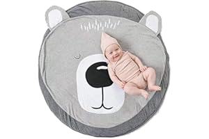 Abreeze Bear Baby Round Play Pad Crawling Mat Crawl Cushion Air-Conditioned Rug for Kids Children Toddlers Bedroom