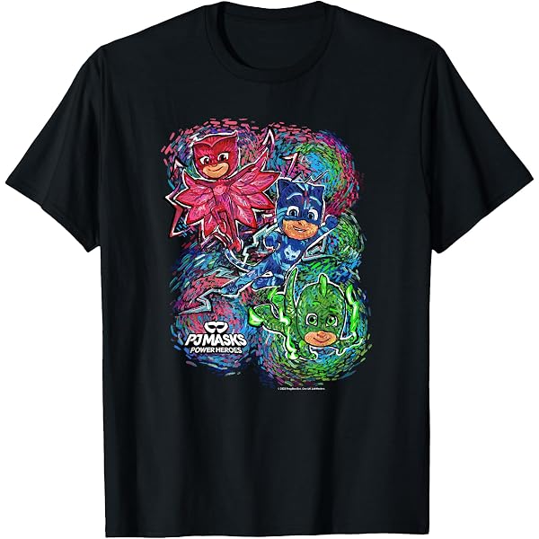 Amazon.com: PJ Masks Group Shot Panel Characters Boxed Up T-Shirt