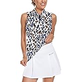Soneven Women's Sleeveless Golf Top Floral Athletic Golf Wear Moisture Wicking Sleeveless Polo Quick Dry