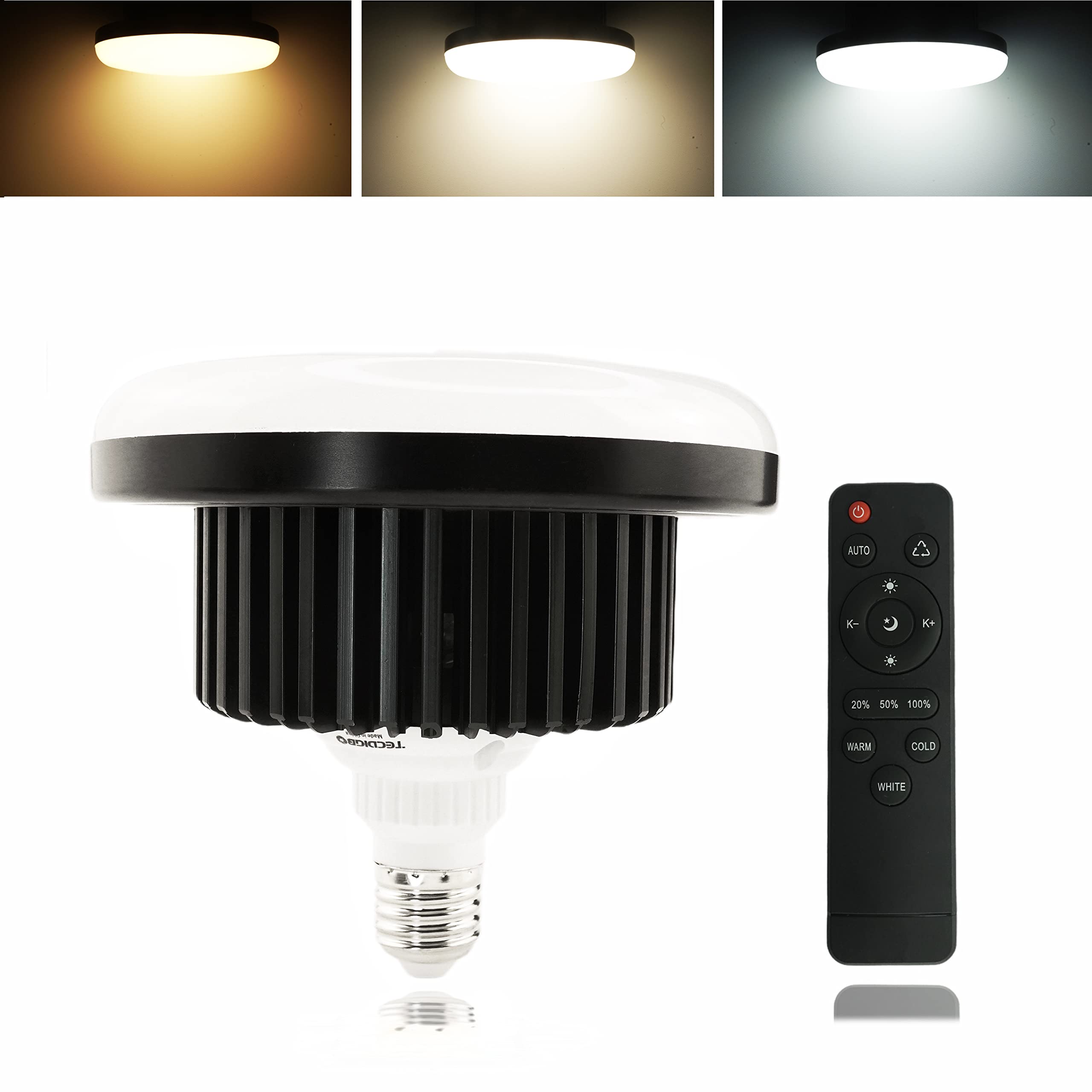 150W Photography Light Bulb Remote Control, Led Video Light, E27 Socket, Photo Light, Adjustable Color Temperature 3000k to 6500k for Photography Photo Video Studio Lighting Lamp (150W)