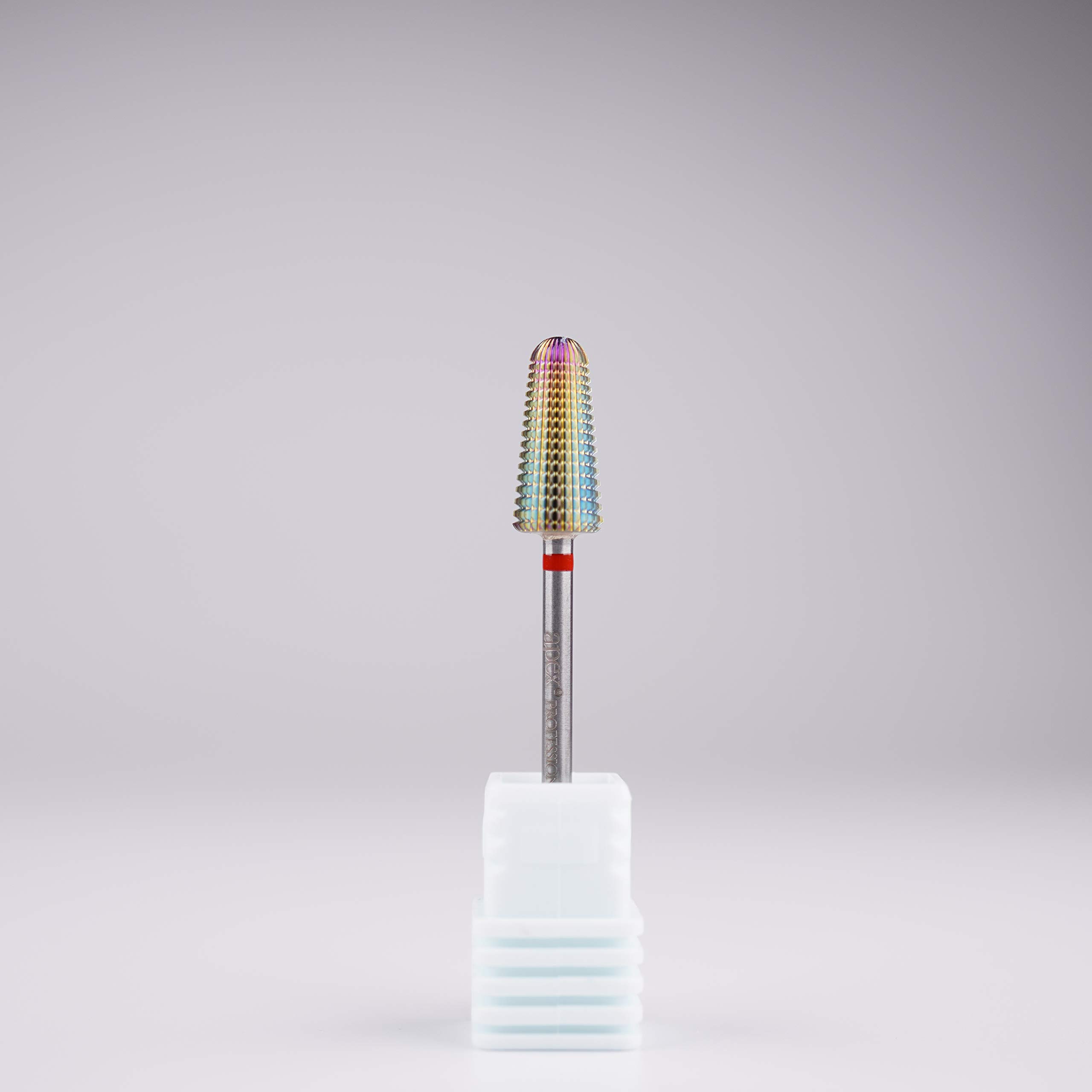 New* Apex® Professional Tungsten Carbide Electric Nail Drill Bit 3/32 inch, 2.35mm Shank for Gels, Acrylics, Nail Art, Manicure, Pedicure, Salon Professional Nails (Volcano Rainbow 2 Way) (Fine)