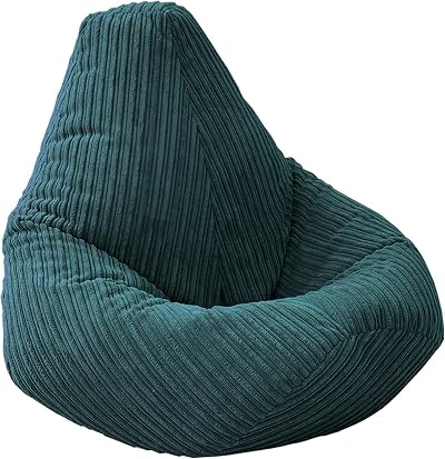 Beautiful Beanbags Jumbo Cord Beanbag Chair - Teal High Back Lounger