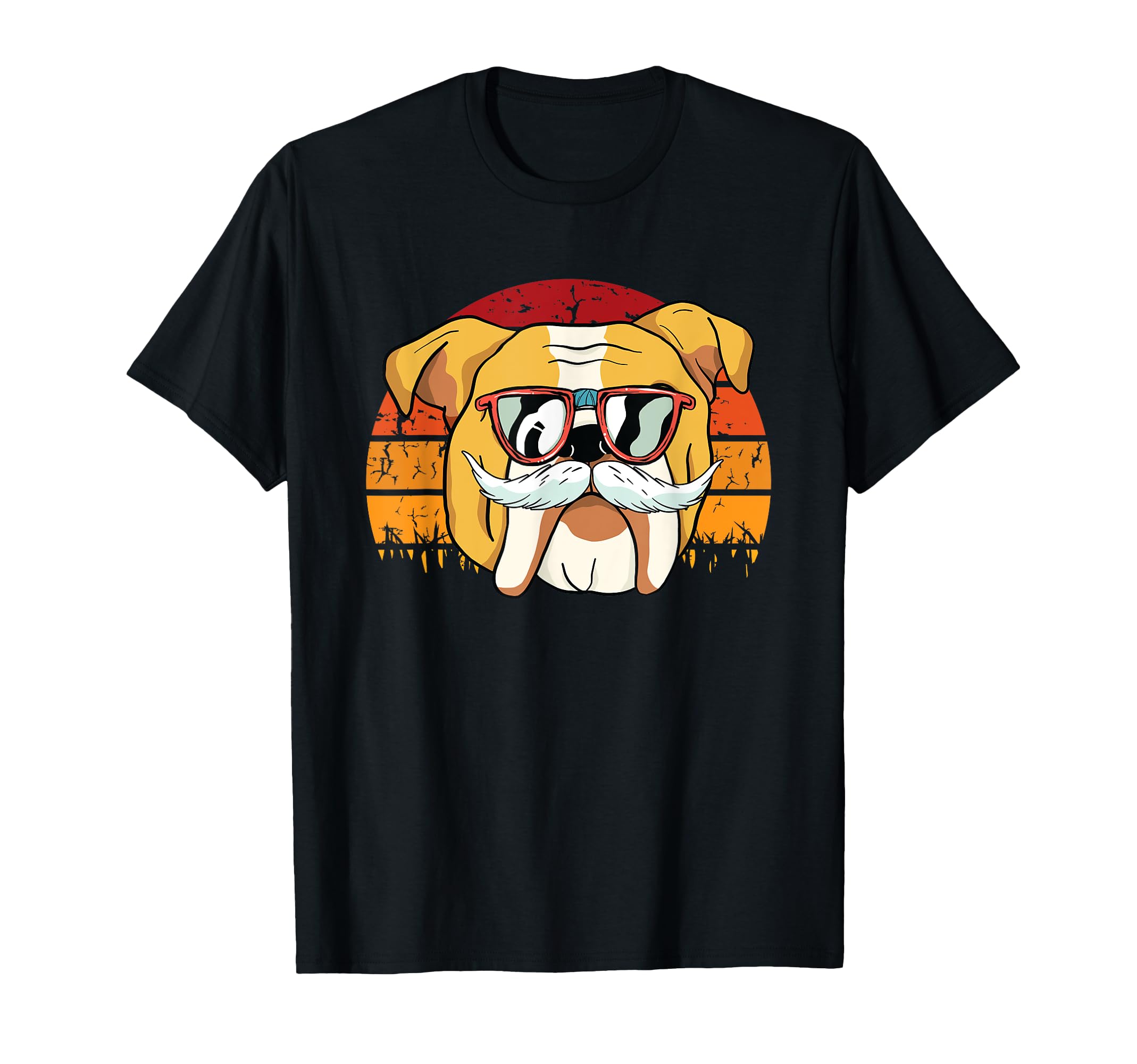 Bulldog Dad Fathers Day Retro Dog Puppy Doggie Animal Papa T-Shirt