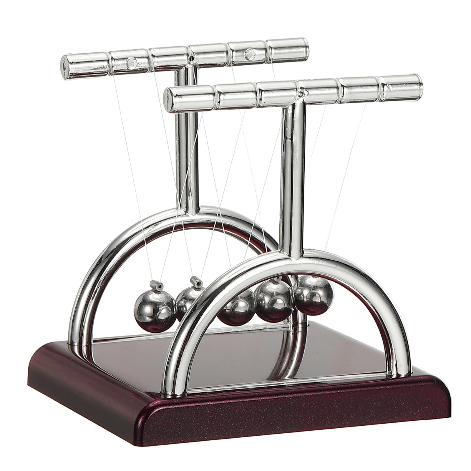 PATIKIL Newtons Cradle, Newton's Cradle Pendulum 5 Balance Balls Desk Toys Gravity Ball Cool Funny for Physics Toys Adults Science Men Office Desk Decor Home Gift, T-shaped, S