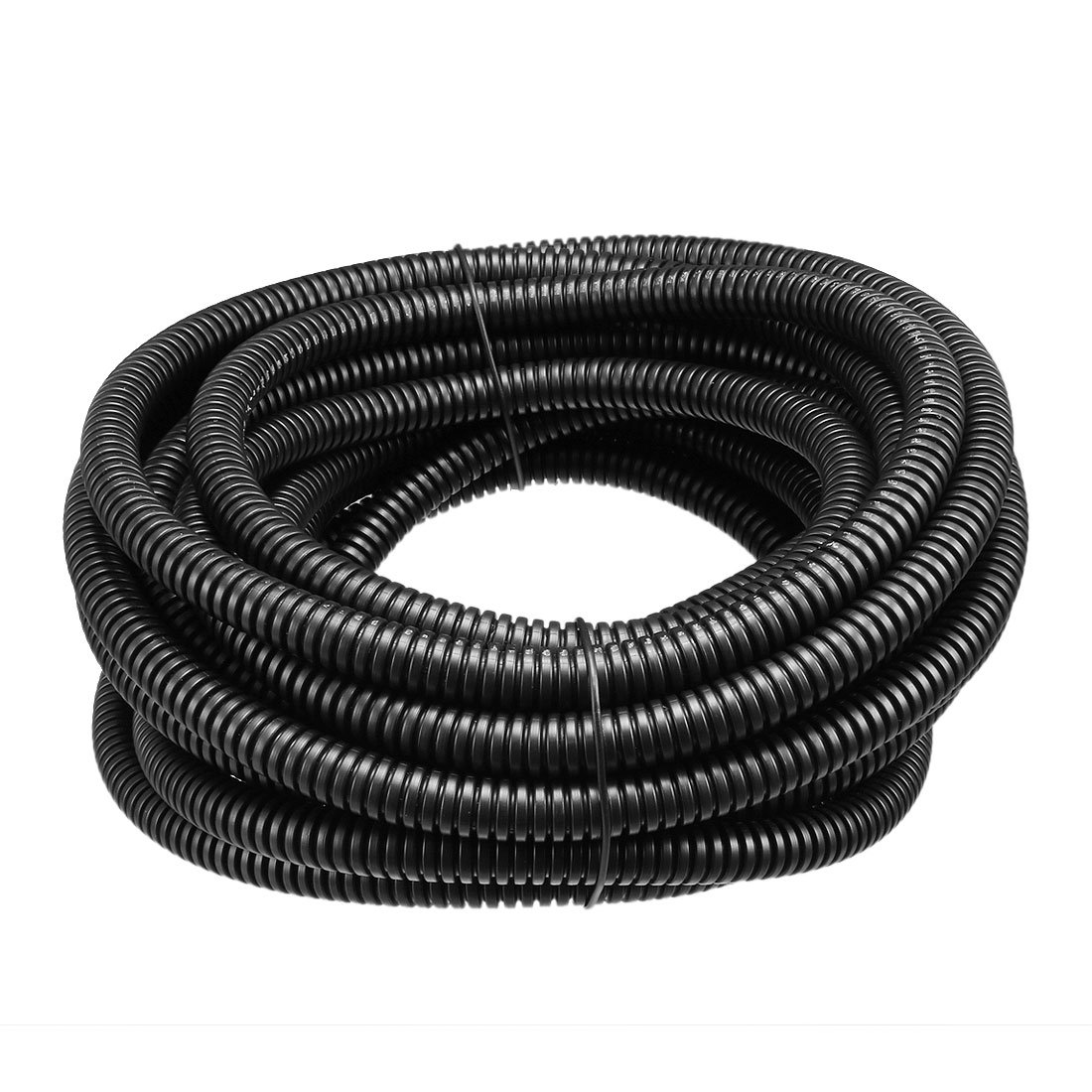 Sourcingmap 7 M 7 x 10 mm PP Flexible Corrugated Conduit Tube for Garden,Office Black