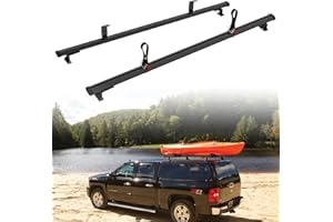 MELIPRON 55" Truck Cap & Topper Ladder Roof Rack Adjustable Van Rack for Kayak Canoe Lumber Pipe(Max Load 500lbs)