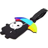 CellDesigns Anime No Face Man Luggage Tag with Adjustable Strap (Rainbow Umbrella No-Face)