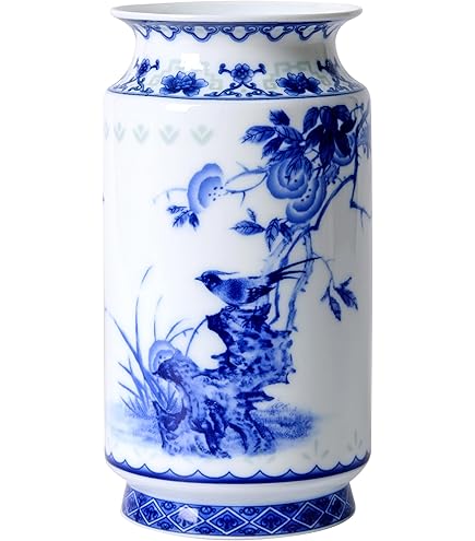 Amazon.com: 現代青花花瓶瓷中國花瓶中國明風格古董陶瓷裝飾藝術