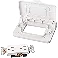 RVGUARD RV Spring-Loaded Weatherproof Receptacle Cover in White (Receptacle Included)