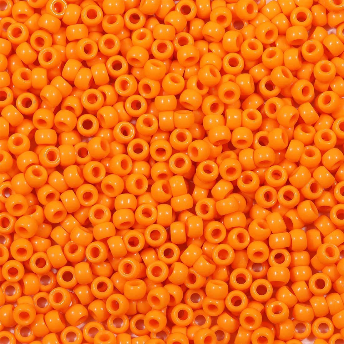 Bala&Fillic Size 6x9mm Orange Pony Beads with Smooth Surface Total 1000pcs Pony Beads for Making Bracelets (Orange)
