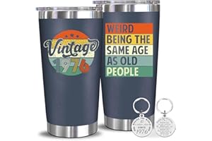 50th Tumbler 20oz, 50th Birthday Gifts Men - 1976 50th Birthday Decorations for Women-50 Year Old Gifts for Men, Women, Mom, 
