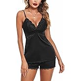 Avidlove Women Sleepwear Satin Pajamas Set Lace Camisole Shorts Nightwear