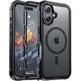 jaroco Magnetic for iPhone 16 Case Heavy Duty Protection Black | Compatible with MagSafe,Military Grade Drop Protection,Translucent Matte,Non-Slip,Shockproof 2-Layer Durable Bumper Case