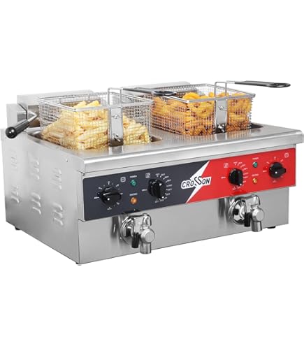 Amazon.com: CROSSON 16L Dual Tank Countertop Electric Deep Fryer