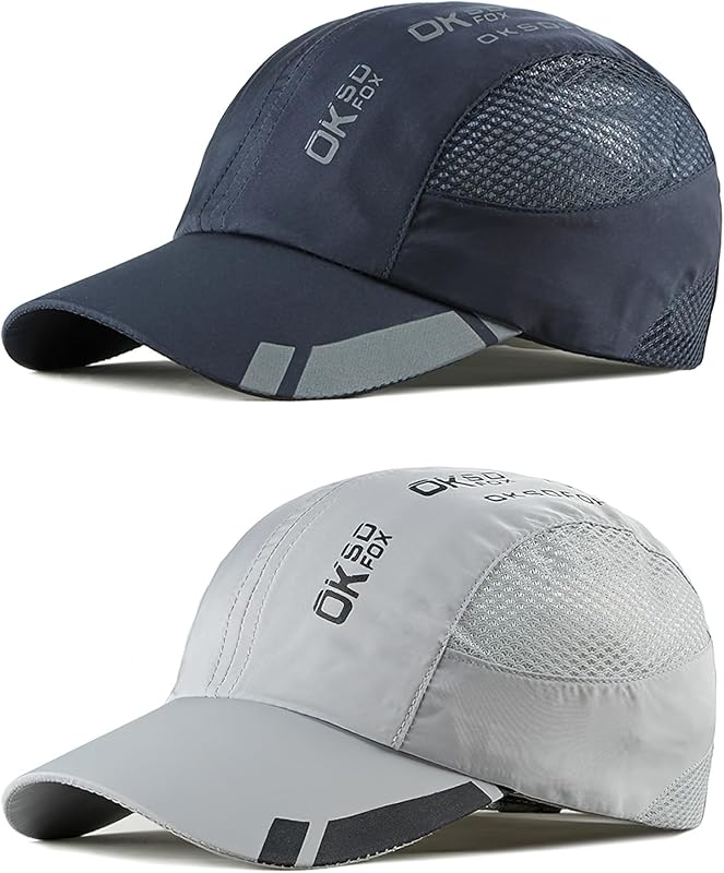 2 Confezioni Cappello da Baseball Uomo Donne, Sport Aperta Cappellino Visiera Asciugatura Rapida, Traspirante Leggero Pieghevole Cappellini da Sole Estivo Berretto Baseball Regolabile Snapback