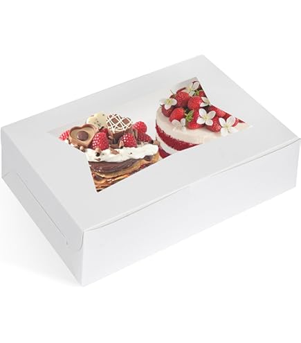 Moretoes 15pcs 8x6x2.5in Cookie Boxes White Bakery Boxes