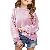 Fanway&EC Girls Casual Crewneck Sweatshirts Long Sleeve Oversized Cute Pullover Fleece Fashion Fall Tops